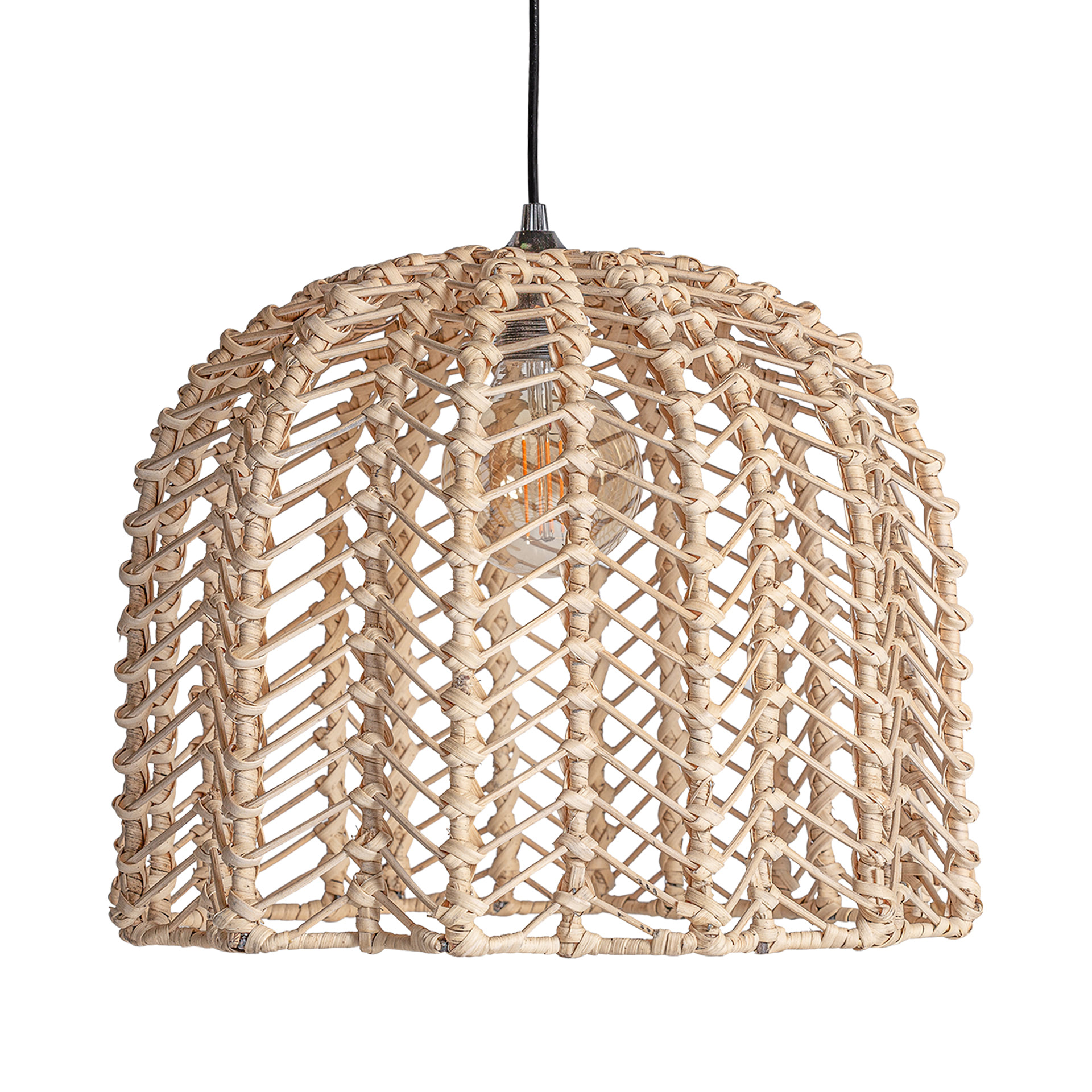 LÁMPARA DE TECHO PLISSÉ RATTAN