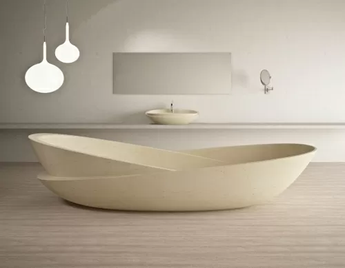 BAÑERA MÁRMOL CREMA