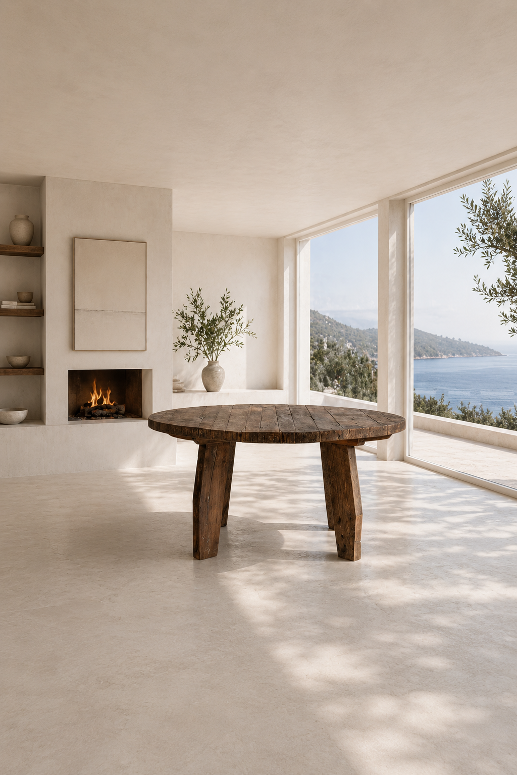 MESA DE COMEDOR MADERA RENDONDA HASSI